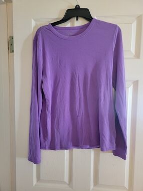 GAP Lavender Long Sleeve Crewneck Top